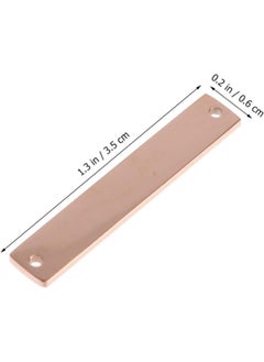 10Pcs Stamping Blank Bar Rectangle Stamping Blanks Horizontal Pendant Name Plate DIY Jewelry Supply Craft Supplies Two Holes Rose Gold