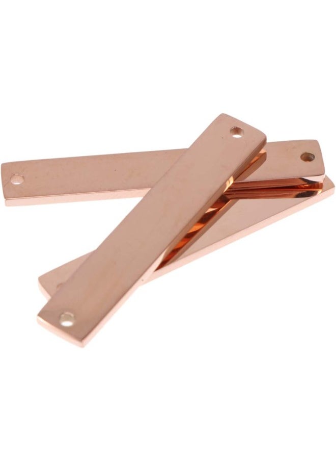 klarako - 10Pcs Stamping Blank Bar Rectangle Stamping Blanks Horizontal Pendant Name Plate DIY Jewelry Supply Craft Supplies Two Holes Rose Gold - Image 1
