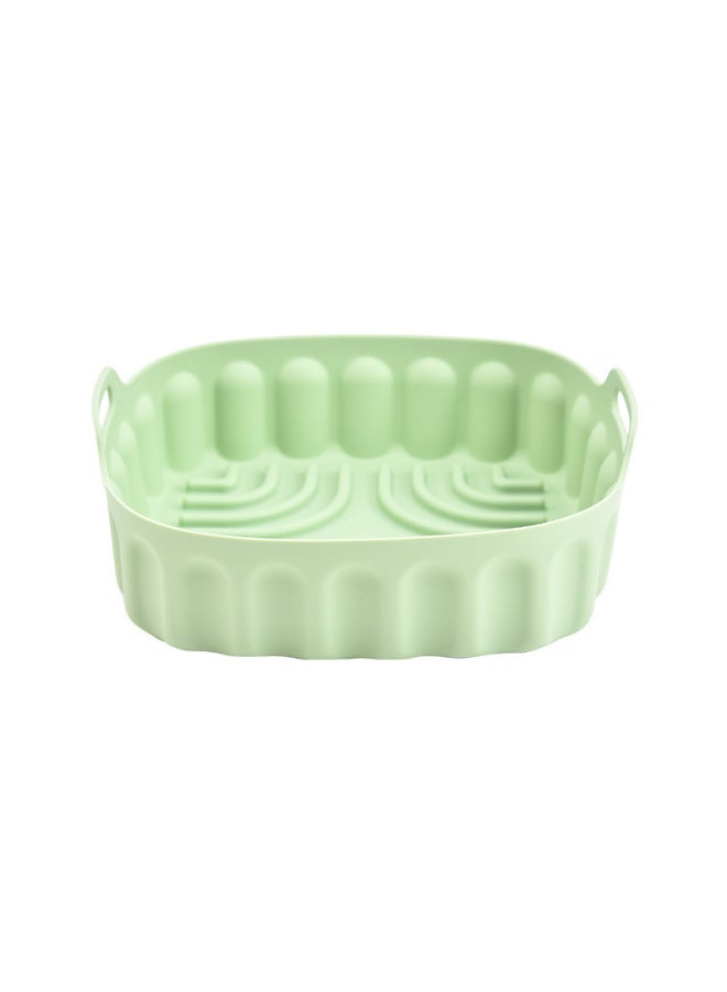 Air Fryer Silicone Baking Pan Reusable Silicone Pot Mat Creative Cake Mold High Temperature Resistant Oil Resistant Steaming Pan-Specifications:Small Green [pp Bag]  - Image 1