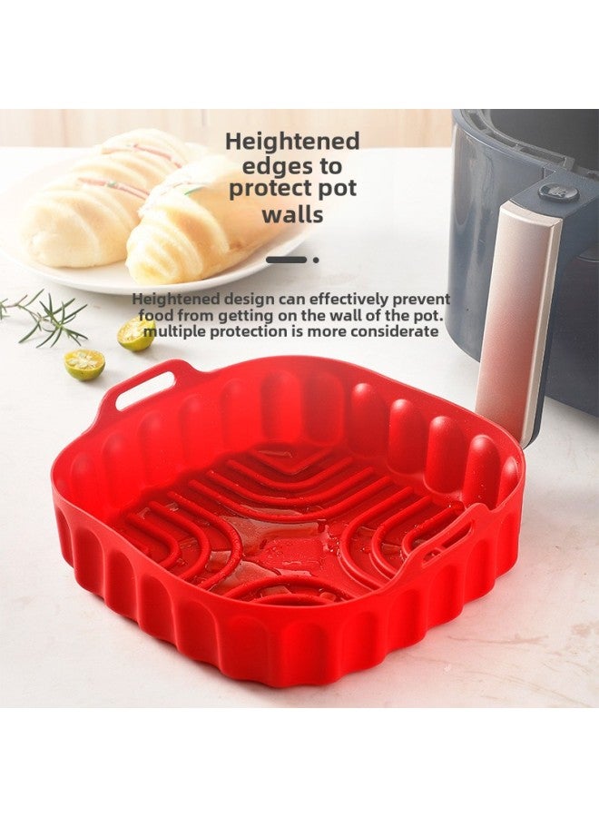 Air Fryer Silicone Baking Pan Reusable Silicone Pot Mat Creative Cake Mold High Temperature Resistant Oil Resistant Steaming Pan-Specifications:Small Green [pp Bag]  - Image 4
