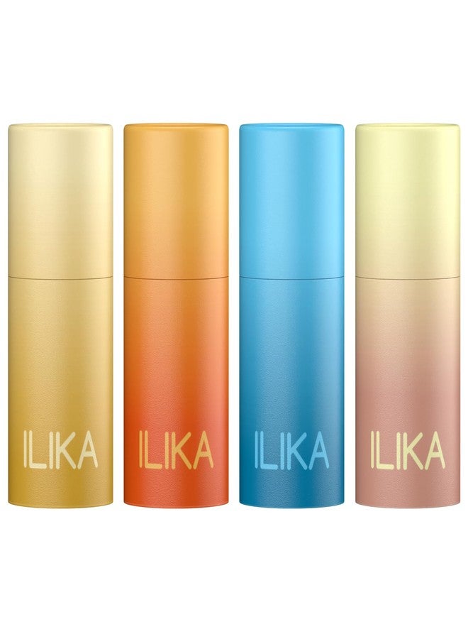 ILIKA 100% Natural Lip Balm - Organic, Plastic-free, Vegan, Cruelty-Free, Vitamin E, COSMOS Certified Organic, 4-Pack Classic Collection - Vanilla, Orange, Peppermint, Unscented 0.15 oz each - Image 1