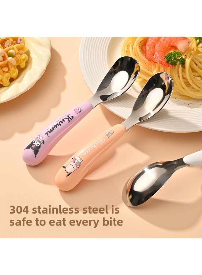 Sanrio Genuine Small Spoon Stainless Steel Baby Culomi Soup Spoon Children's Cute Yuanbao Spoon Household Food Supplemented Spoon-Specifications:melody Ingot Spoon - Image 3