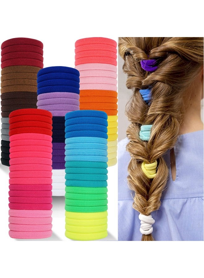 CELLOT 100Pcs Hair Ties For Womenno Crease Elastic Hair Ties4Cm In Diameter Seamless Nylon Hair Bands Normal Ponytail Holders Hair Ties For Girls Toddlers Kids And Children - Image 1