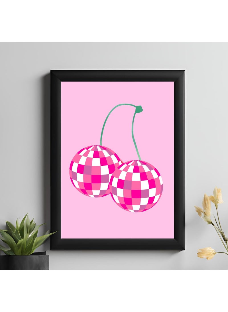 Master Flame Master Flame Cherry themed Fruit Aesthetic Wall Art Poster for Cafe Restaurants Living Room Home Wall Decor FrameFrameless Cherry Pink CHR2 A3 Unframed 