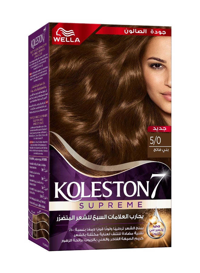 WELLA Koleston Supreme Hair Color 5/0 Light Brown - Image 2