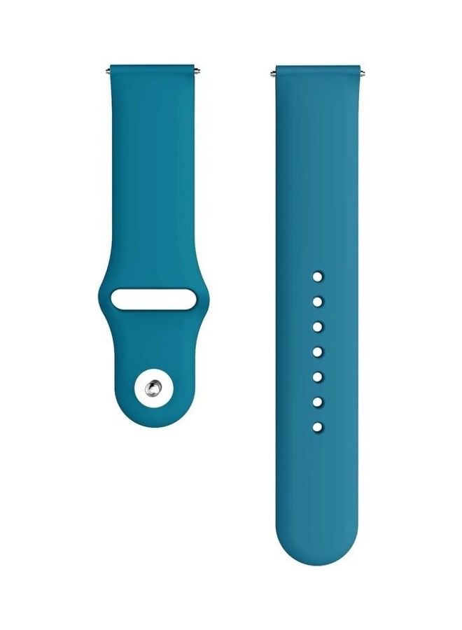 NIBEMINENT Solid Colour Silicone Wrist Strap Watchband For Samsung Galaxy Watch Active2 Bluetooth Version 40mm Size: S Cyan  - Image 2