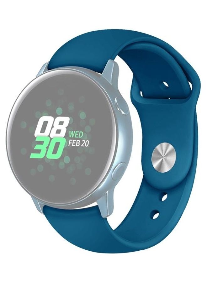 NIBEMINENT Solid Colour Silicone Wrist Strap Watchband For Samsung Galaxy Watch Active2 Bluetooth Version 40mm Size: S Cyan  - Image 1