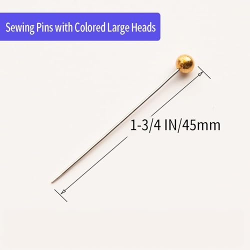 OZXTYO Long Quilting Pins 500 Pcs, 1.75 Inch with Colored Large Heads, Sewing Pins,Straight Pins for Fabric & Dressmaking - Image 2
