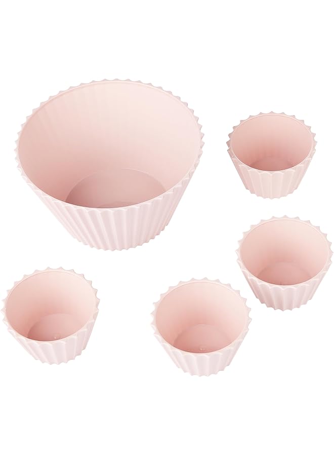 S-TOP Sapphire Bowl Set, 5Pcs Serving Bowl Set, RF10779 | 2L Large Bowl for Mixing | Break & Chip-Resistant Snacks Bowl | PP Plastic for Mixing, Storing, Serving, Etc - Image 1