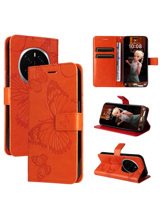 Green Tiger Case For Honor Magic7 Pro 3D Butterfly Embossed Pattern Flip Leather Phone Case - Image 1