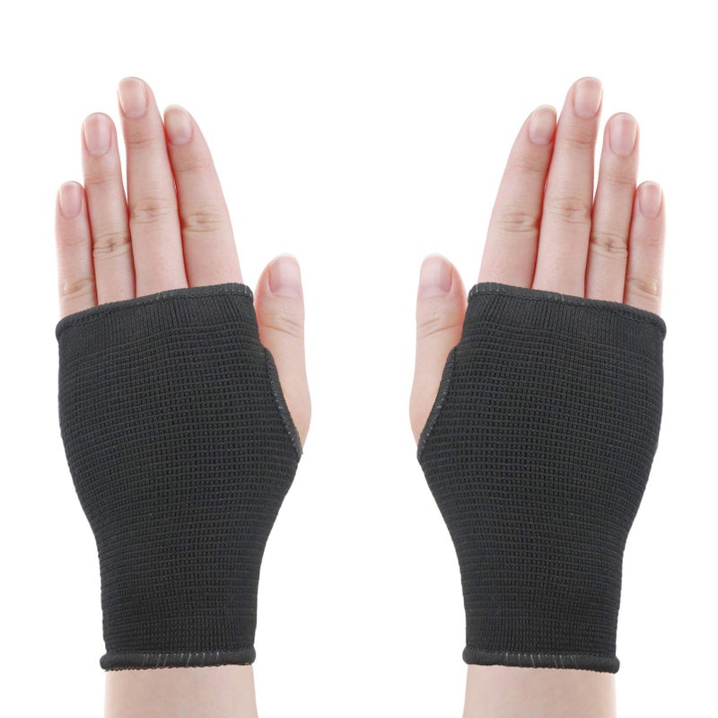 Luwint Kids Hand Wrap Knitted Palm Sleeve Wrist Brace Hand Protection Support for 814 Years 1 Pair Black