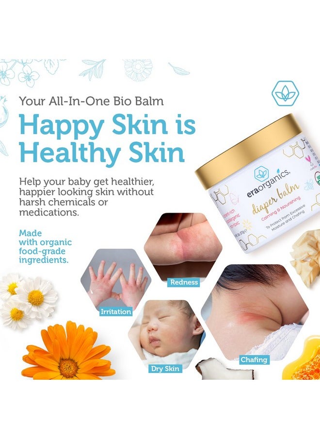 Era Organics - Baby Diaper Balm - Extra Soothing And Nourishing Usda Organic Diaper Cream For Dry, Sensitive Skin. All Natural Baby Balm To Help Excess Moisture, Rash And Chafing Baby Ointment - Image 1