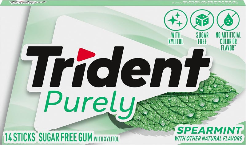 Trident Purely Spearmint Sugar-Free Chewing Gum - 12 Packs of 14 Sticks (168 Total Pieces) - Image 4