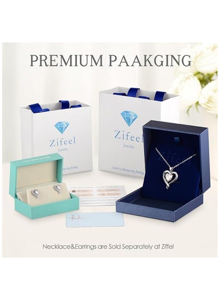 Zifeel Earrings for Women - S925 Sterling Silver Birthstone Heart Studs Earring for Girlfriend, Wife – Anniversary, Birthday ,Valentines Day, Mother’s Day, Gifts Jewellery for Women. - Image 5