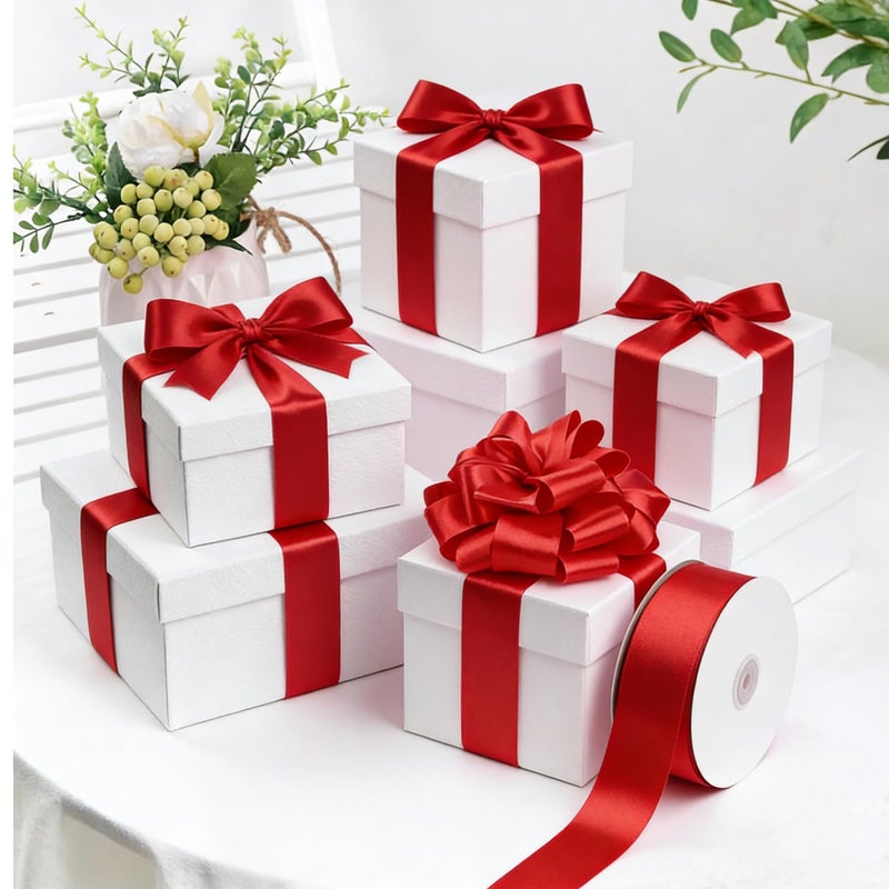 TONIFUL 100 Yards Red Ribbon 1-1/2 Inch Satin Ribbon for Gift Wrapping Bouquet Wrapping Eternal Flower Making and Wedding Chair Sash Valentine's Day Christmas Decorations Hair Bows Crafts & Sewing - Image 3