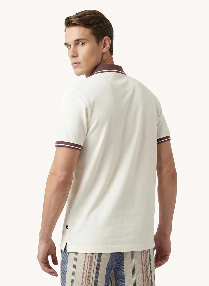 NAUTICA Men's Short Sleeve Polo with Collar Tipping