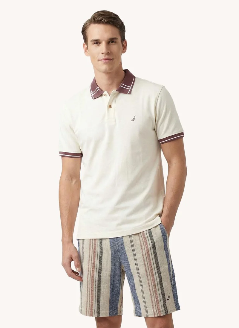 نوتيكا Men Regular Fit Short Sleeve Polo Shirt for Smart Casual Style - Off White