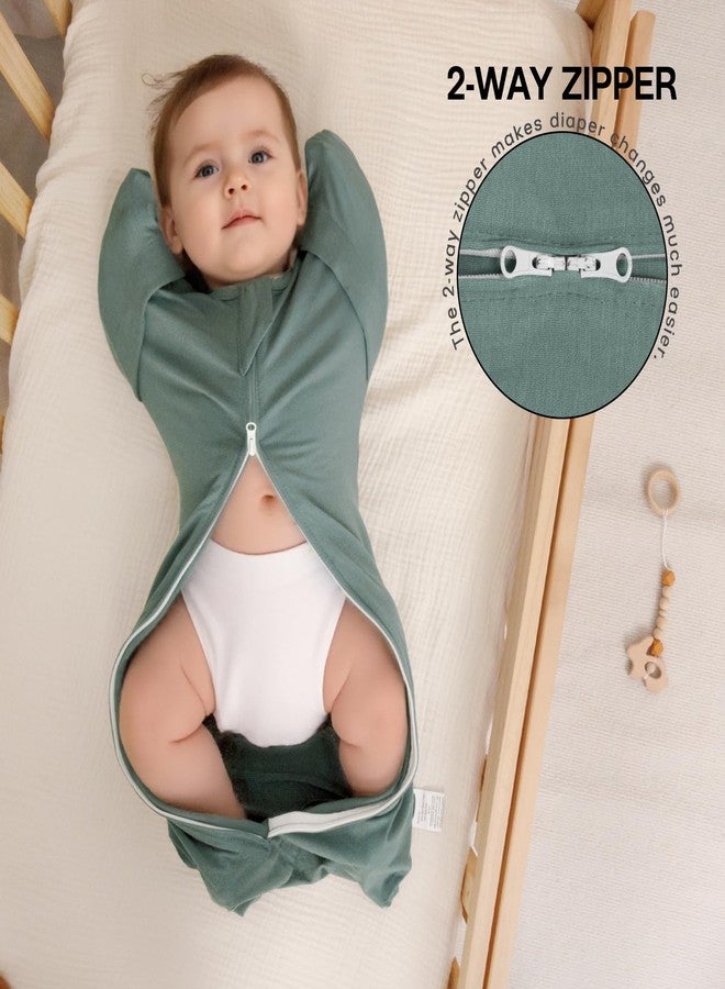 MEXXI Swaddle Baby Sleep Sack With Arms Up, 2 Pack Baby Transitional Swaddle with Double Zipper,0.5 TOG, 8-13 lbs, S - Image 4
