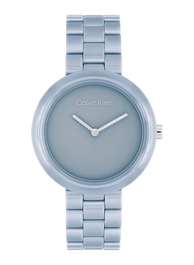 CALVIN KLEIN ساعة كالفن كلاين النسائية ذات العلبة الزرقاء التناظرية المستديرة - 25100074 - Image 1
