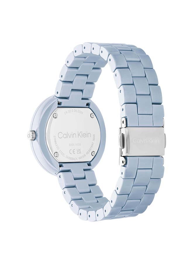 CALVIN KLEIN ساعة كالفن كلاين النسائية ذات العلبة الزرقاء التناظرية المستديرة - 25100074 - Image 2