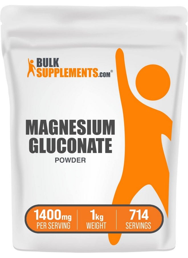 BulkSupplements Com Magnesium Gluconate Powder Magnesium Mineral Supplements High Absorption Magnesium Pure Magnesium Supplement 1400Mg 75Mg Of Magnesium Per Serving 1 Kilogram 22 Lbs  - Image 1