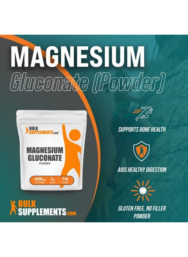 BulkSupplements Com Magnesium Gluconate Powder Magnesium Mineral Supplements High Absorption Magnesium Pure Magnesium Supplement 1400Mg 75Mg Of Magnesium Per Serving 1 Kilogram 22 Lbs  - Image 3