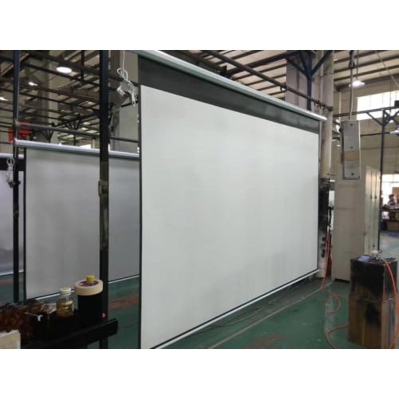 Home theater projection screen, PVC material, white color, motorized 120-inch 16:9 electric screen with quiet motor and remote control for indoor/outdoor wall or ceiling mounting - Image 2