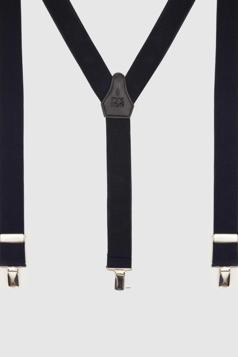 D'S DAMAT D'S Groom Ds Groom Navy Blue Trouser Suspenders