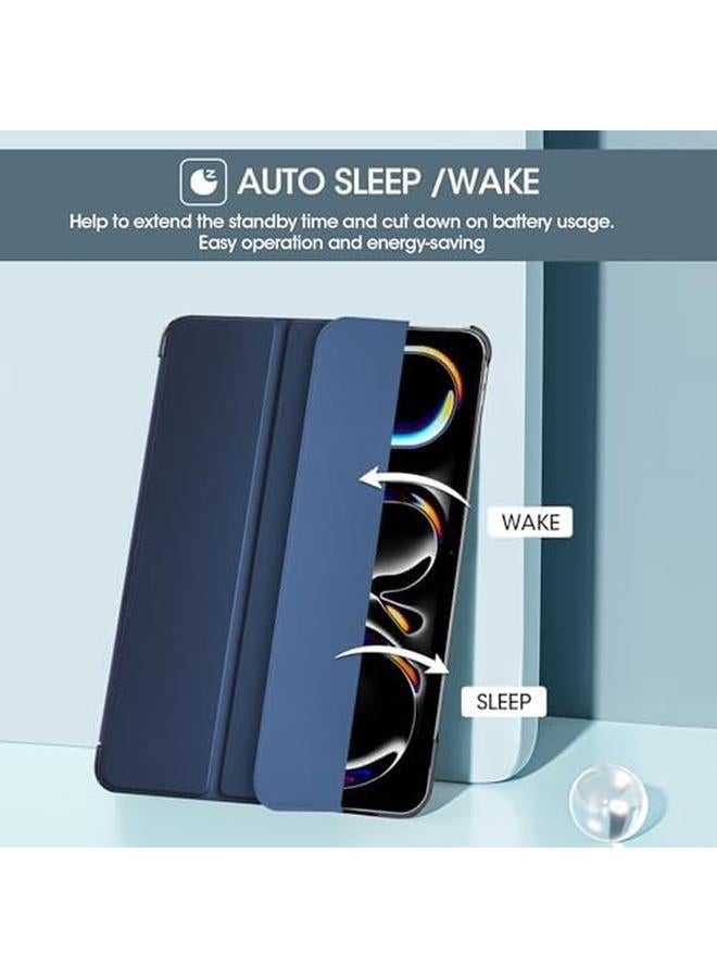 Procases Smart Case For iPad Pro 11 Inch Case M4 2024(Model A2836 A2837 A3006) Slim Folio Stand Hard Back Shell Protective Tablet Cover For 5Th Generation iPad Pro 11" M4 2024 Navy - Image 4