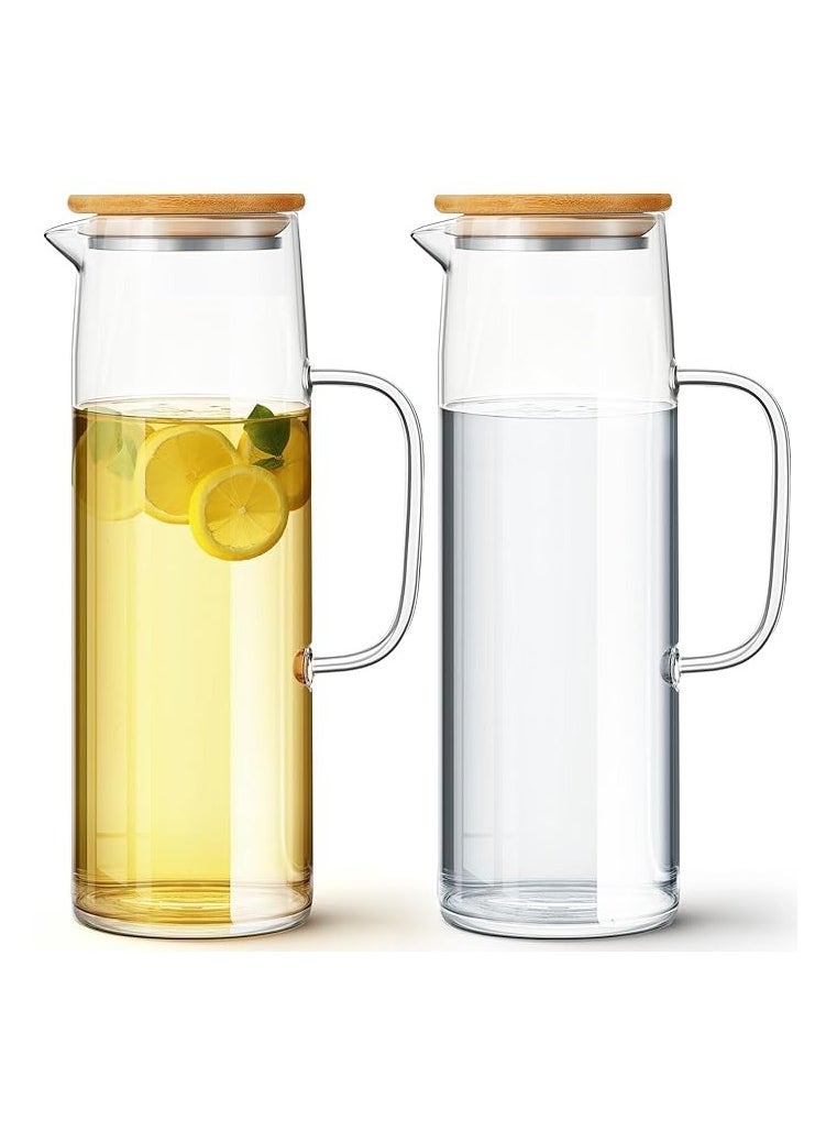 BLACKSTONE - Glass Water Carafe with Bamboo 1.5 Litre and Stainless-Steel Lid - Image 1