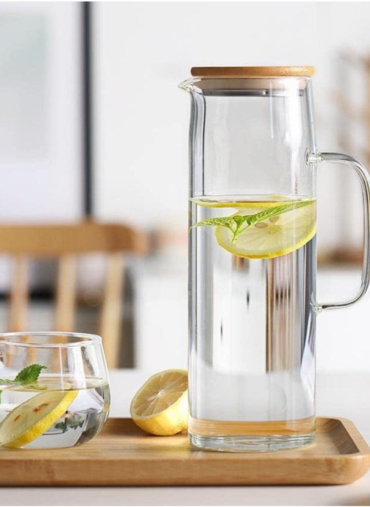 BLACKSTONE - Glass Water Carafe with Bamboo 1.5 Litre and Stainless-Steel Lid - Image 1