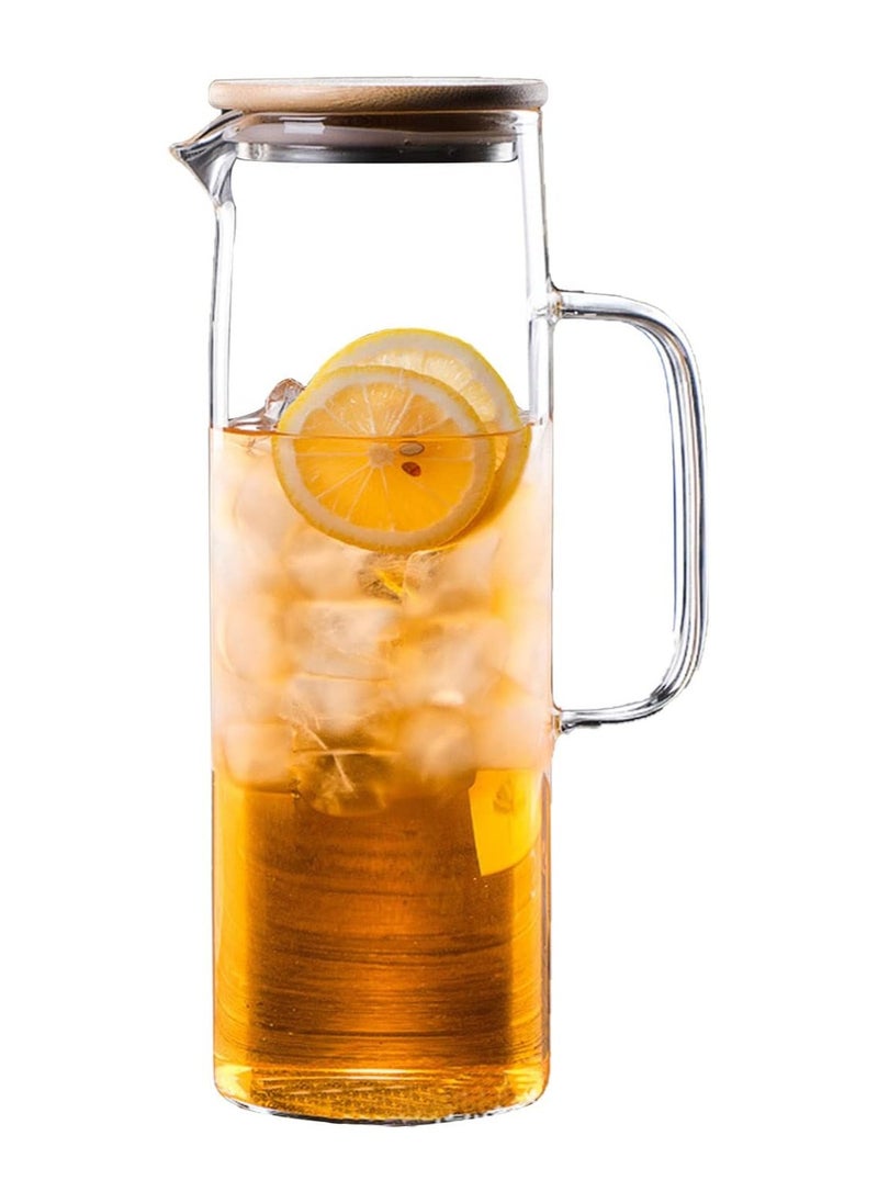 BLACKSTONE - Glass Water Carafe with Bamboo 1.5 Litre and Stainless-Steel Lid - Image 1
