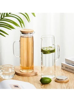 BLACKSTONE Glass Water Carafe with Bamboo 1.5 Litre and Stainless-Steel Lid  - Image 2