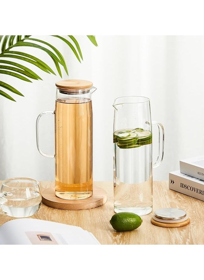 BLACKSTONE - Glass Water Carafe with Bamboo 1.5 Litre and Stainless-Steel Lid - Image 1