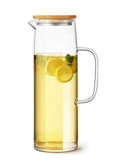 BLACKSTONE Glass Water Carafe with Bamboo 1.5 Litre and Stainless-Steel Lid  - Image 1