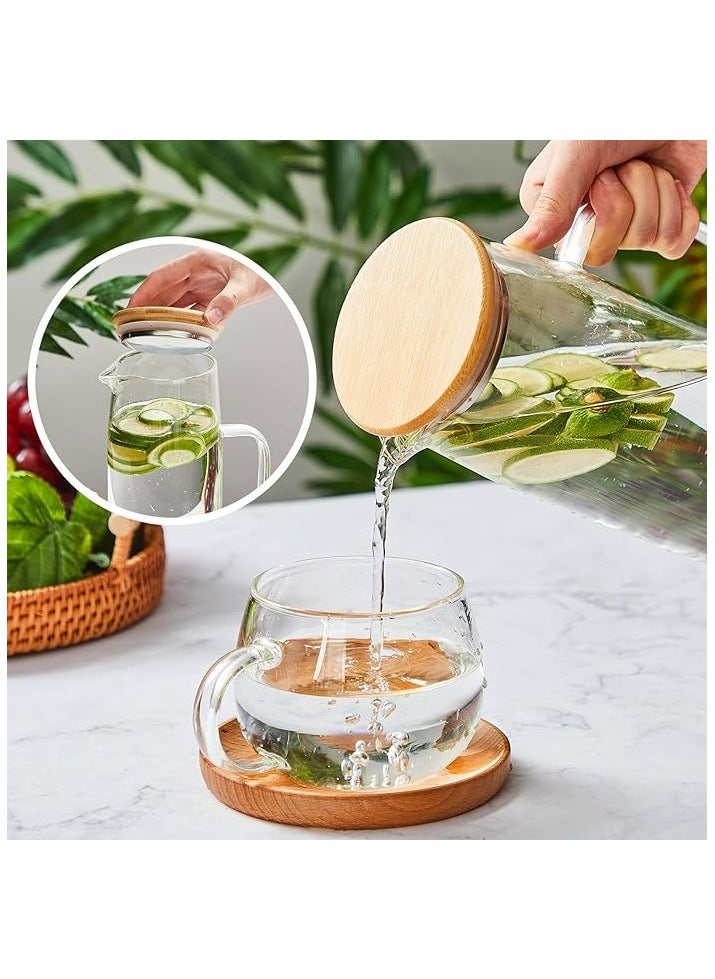 BLACKSTONE - Glass Water Carafe with Bamboo 1.5 Litre and Stainless-Steel Lid - Image 1