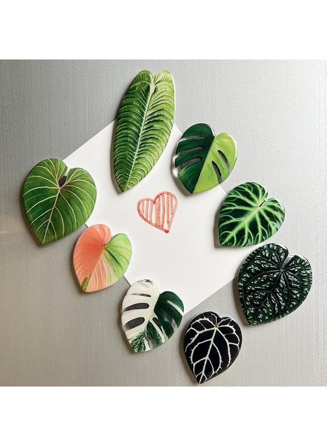 HOMESTAR Decorative Leaf Shaped Magnets for Home, Set of 8, Living Room, Kitchen, Bedroom Decor (8) - Image 1