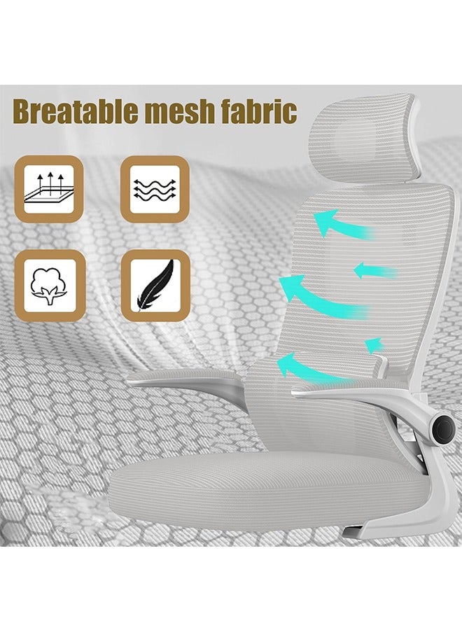 Generic Office Chair, Ergonomic Desk Chair, High Back Desk Chair, Big and Tall Reclining Comfy Home Office Chair with Lumbar Support Breathable Mesh Computer Chair Adjustable Armrests  - Image 3