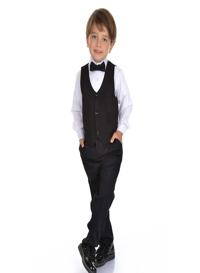 Baby Amabc بدلة ملابس أطفال صبي صغير 5 قطع ملابس حفلات الزفاف الرسمية، قميص رسمي + ربطة عنق + سترة + بنطلون مع حمالات، 12M-5T - Image 5