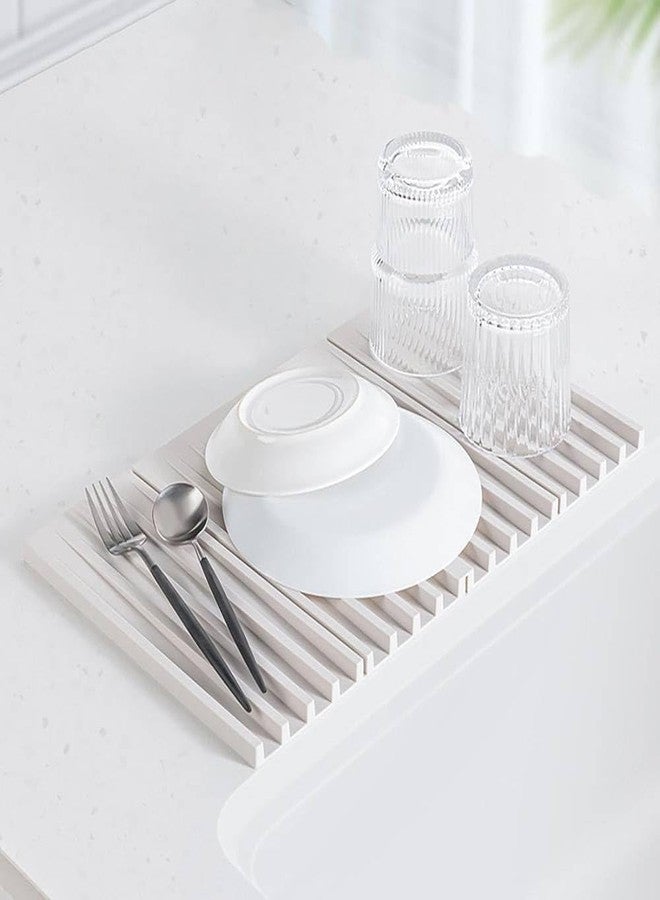 Prostuff.in® Dish Drying mat, Foldable Dish Drainer Pad for Plates Bowls Chopsticks Spoons and More, Silicone mats for Kitchen, 39.7 × 25 × 1.2 cm, Multicolour,1 Pcs - Image 1