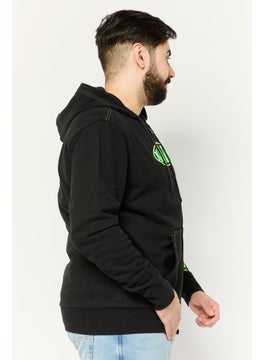 KANGOL Men Embroidered Logo Long Sleeves Hooded Sweatshirt, Black  - Image 3