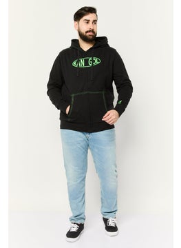 KANGOL Men Embroidered Logo Long Sleeves Hooded Sweatshirt, Black  - Image 2
