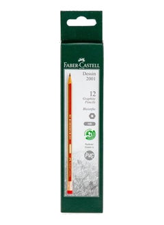 Dessin Hb Pencil With Eraser Tip Pack Of 12 Red Gold