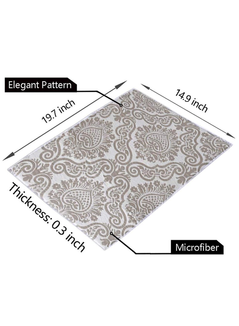 SYOSI 1 Pack Dish Drying Mats for Kitchen Ultra Absorbent Microfiber Drying Mat Dishes Drainer Pad Light Brown 50 * 37CM - Image 4