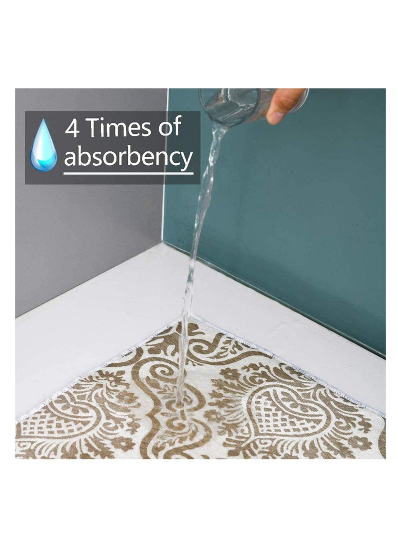 SYOSI 1 Pack Dish Drying Mats for Kitchen Ultra Absorbent Microfiber Drying Mat Dishes Drainer Pad Light Brown 50 * 37CM - Image 2