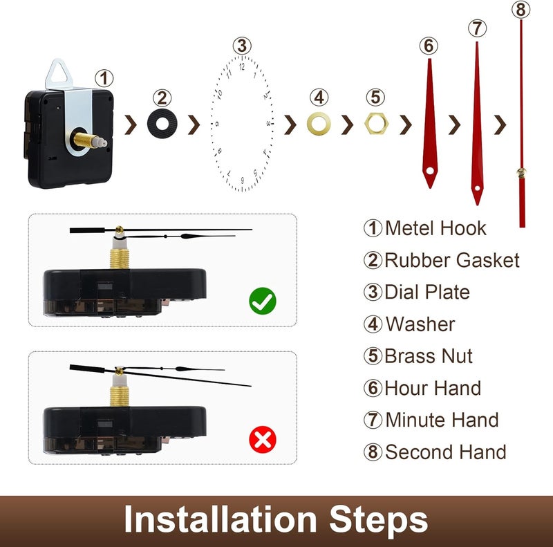 FACULX 15 Pack Clock Mechanism Replacement Kit with 20 Pairs Clock Hands, Quartz Clock Movement Replacement, Clock Movement Motor Kit for Clock Repair, Replacement and Custom Clock - Image 2