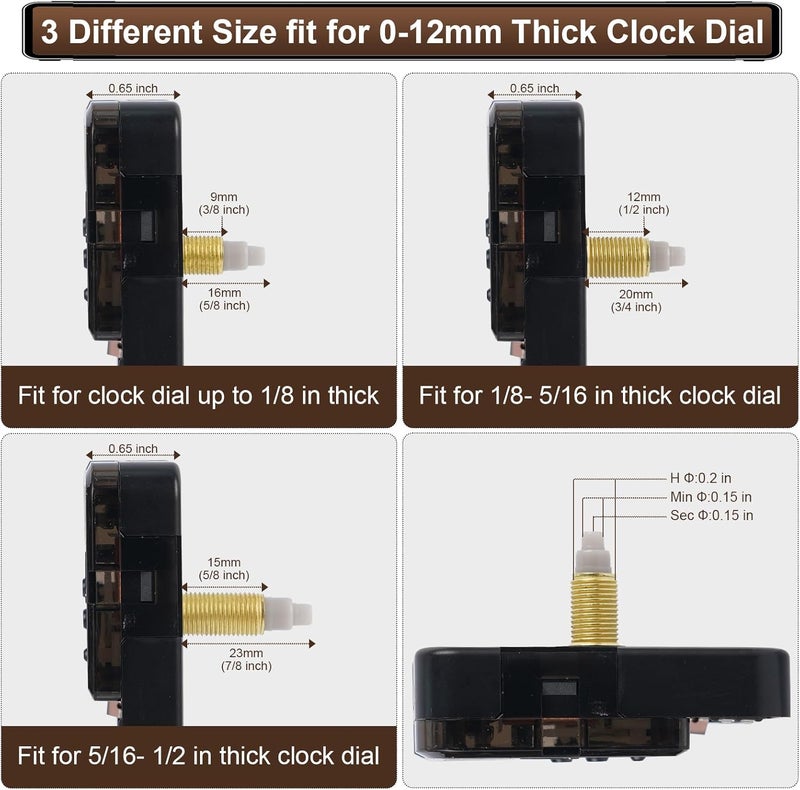 FACULX 15 Pack Clock Mechanism Replacement Kit with 20 Pairs Clock Hands, Quartz Clock Movement Replacement, Clock Movement Motor Kit for Clock Repair, Replacement and Custom Clock - Image 3
