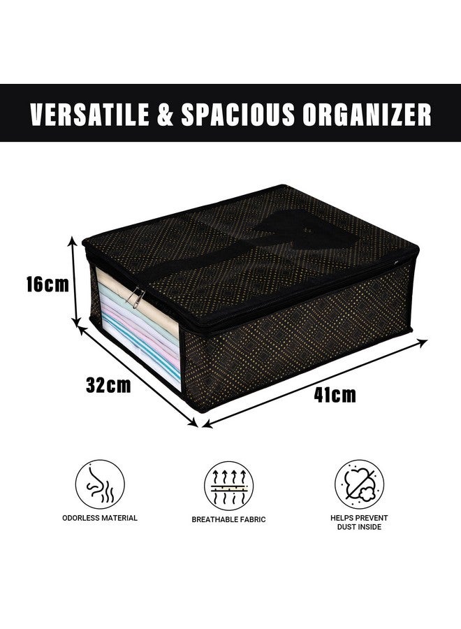Kuber Industries Kuber Industries Shirt Cover | Shirt Storage Organizer | Clothing Organizer | Foldable Shirt Cover | Wardrobe Organizer with Transparent Window | Golden-Dot Shirt Bag | Pack of 6 | Black  - Image 3