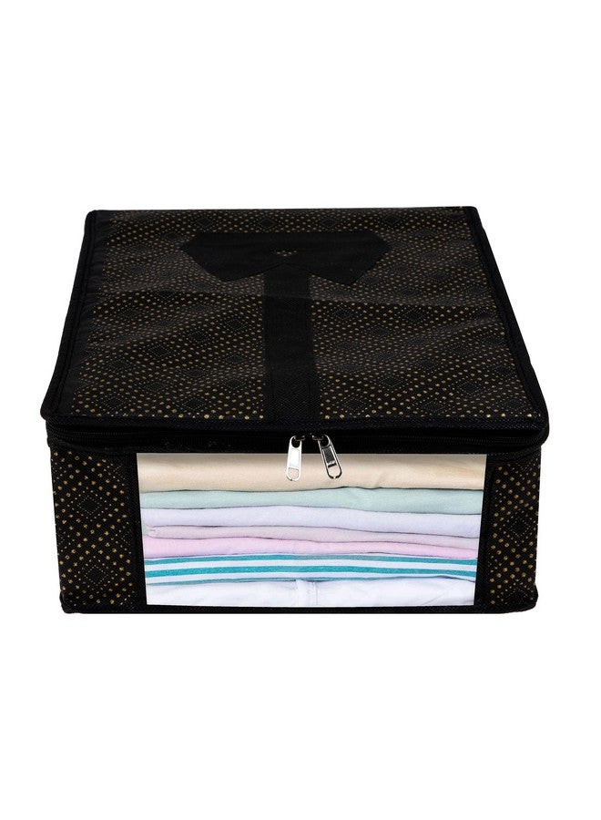 Kuber Industries Kuber Industries Shirt Cover | Shirt Storage Organizer | Clothing Organizer | Foldable Shirt Cover | Wardrobe Organizer with Transparent Window | Golden-Dot Shirt Bag | Pack of 6 | Black  - Image 2