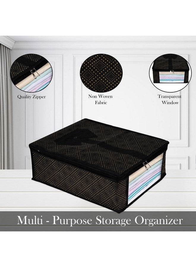 Kuber Industries Kuber Industries Shirt Cover | Shirt Storage Organizer | Clothing Organizer | Foldable Shirt Cover | Wardrobe Organizer with Transparent Window | Golden-Dot Shirt Bag | Pack of 6 | Black  - Image 4